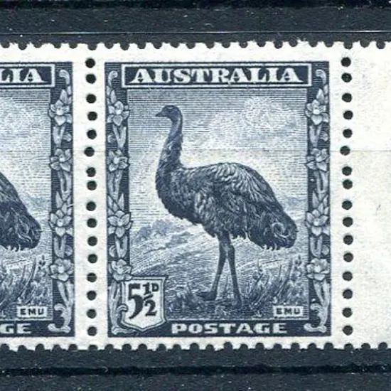 1942 6d emu with "flaw on second "A" of ...