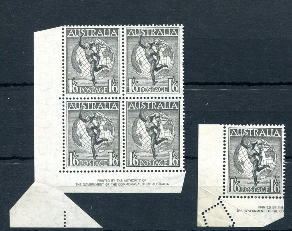 1949 1/6d Hermes, mult CofA wmk in lower left "By ... Image 1++