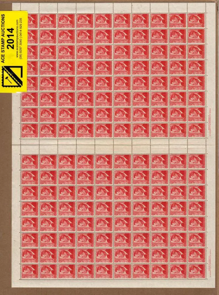 1950 2½d scarlet KGVI in complete sheet of 160 ... Image 1++