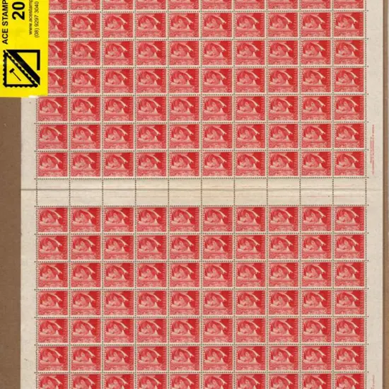 1950 2½d scarlet KGVI in complete sheet of 160 ...