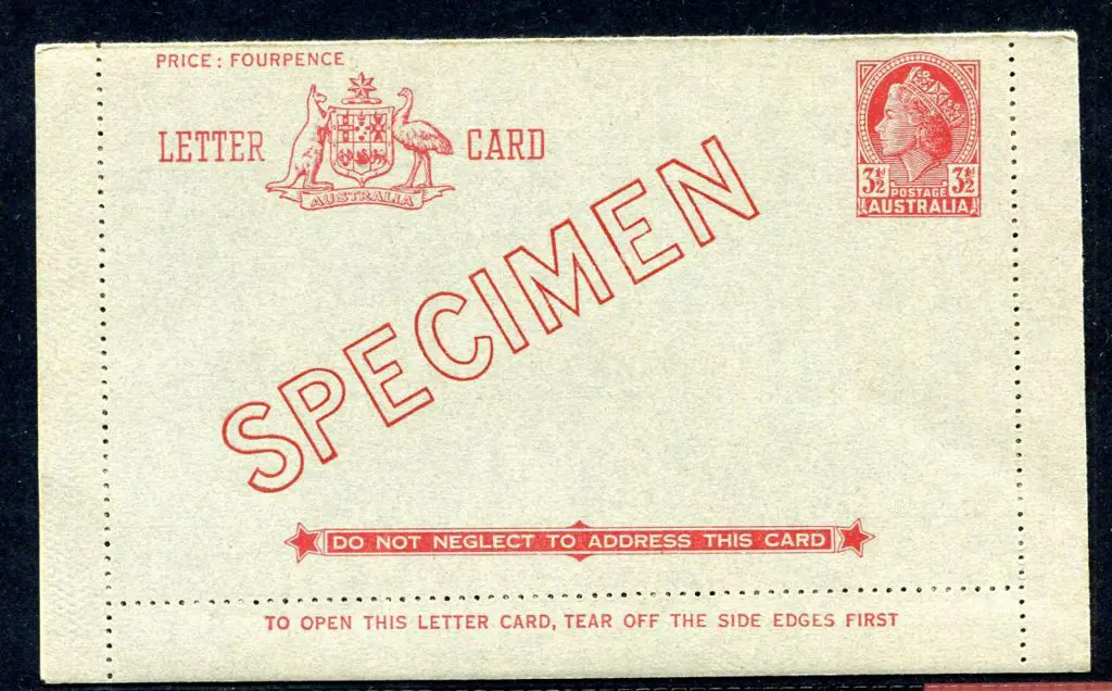 1953/54 3½d red QEII with admonition in red panel ... Image 1++
