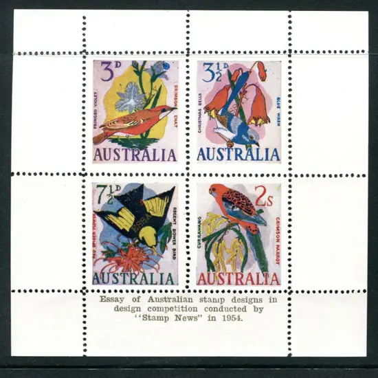 1954 Aust birds "Essay of Australian Stamp Designs ...