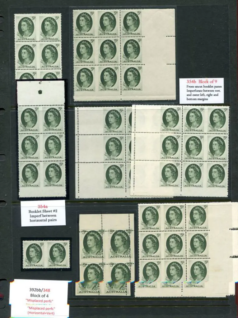 1963/65 5d green QEII multiples from booklet ... Image 1++
