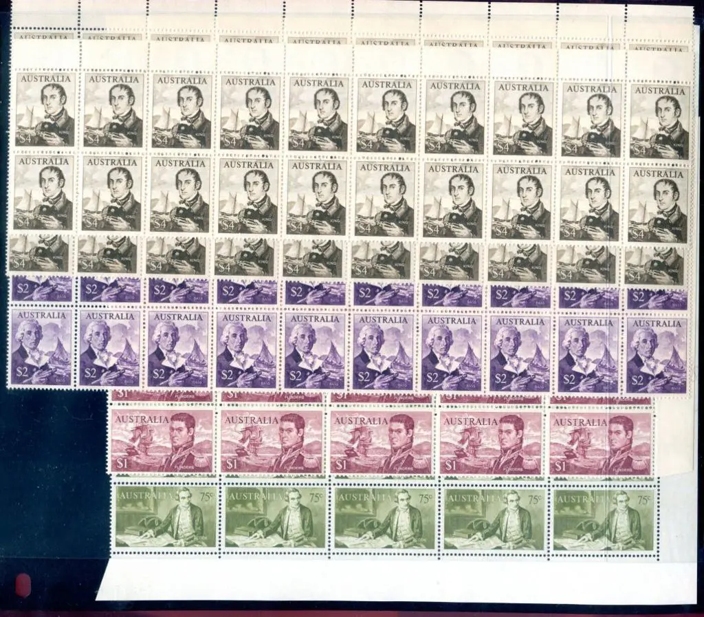 1966 Navigators in blocks of 30 for 75c Cook, $1 ... Image 1++