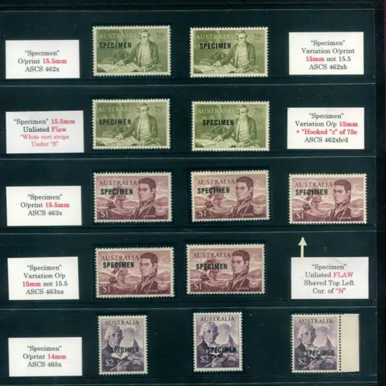 1966 Navigators ovptd "SPECIMEN" with 75c in both ...