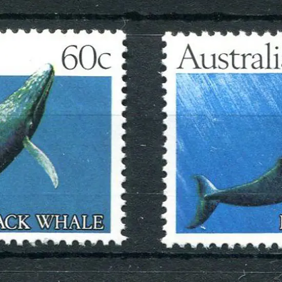 1982 60c Humpback Whale trial printing with solid ...