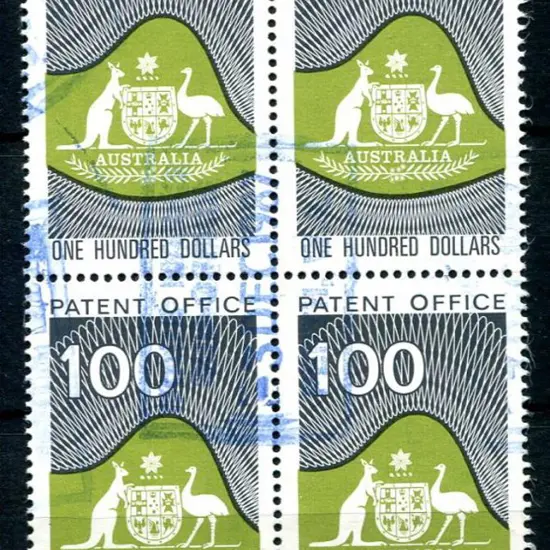1987 $100 "PATENT OFFICE" Revenue featuring ...