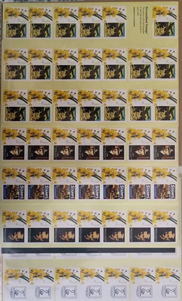 2010 $12 Wattle Flowers "Personalised Stamps" ... Image 1++