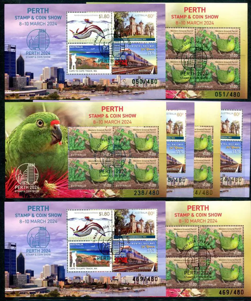 2024 (8th-10th Mar) Perth Stamp & Coin Show M/S's ... Image 1++