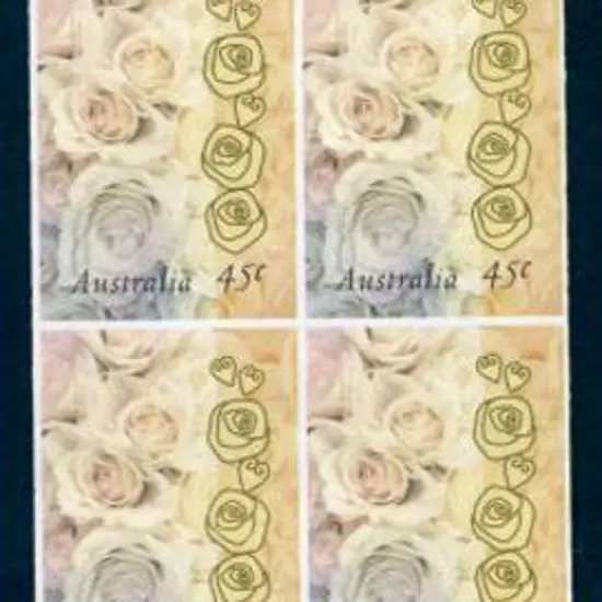 1998 $4.50 Champagne Roses total imperforate ...