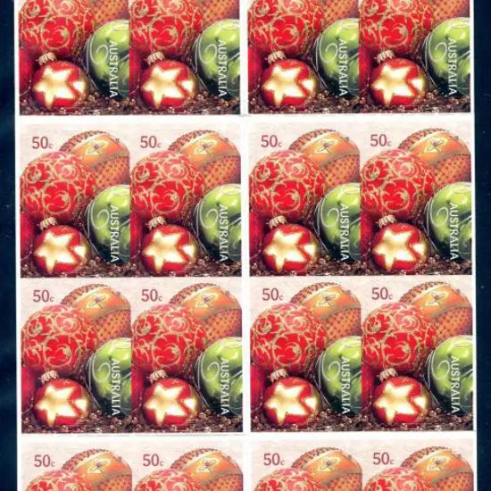 2008 $10 Christmas S/A with top rows totally ...