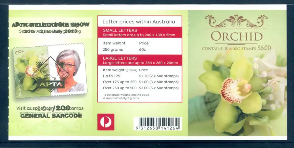 2013 $6 Orchid Greetings S/A with "APTA Melbourne ... Image 1++