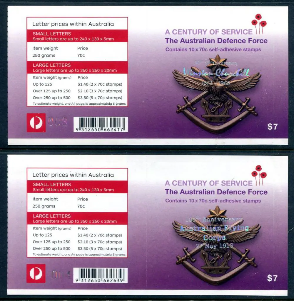 2014 $7 ADF - A Century of Service x 2 with diff ... Image 1++