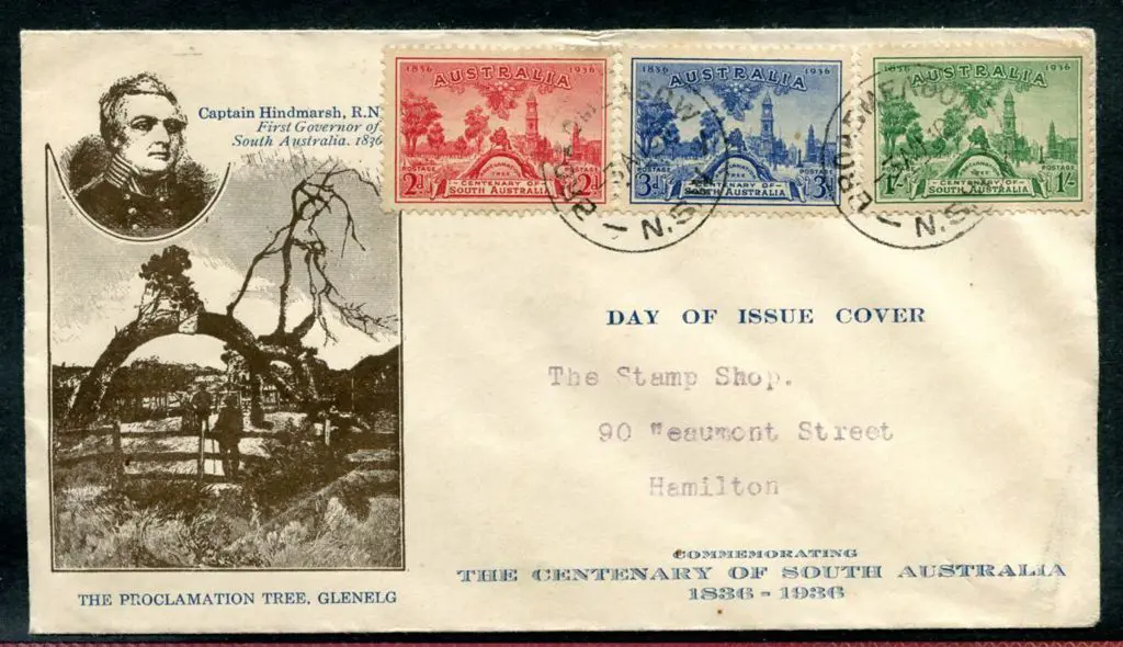 1936 (3rd Aug) South Aust Cent set of 3 tied by ... Image 1++
