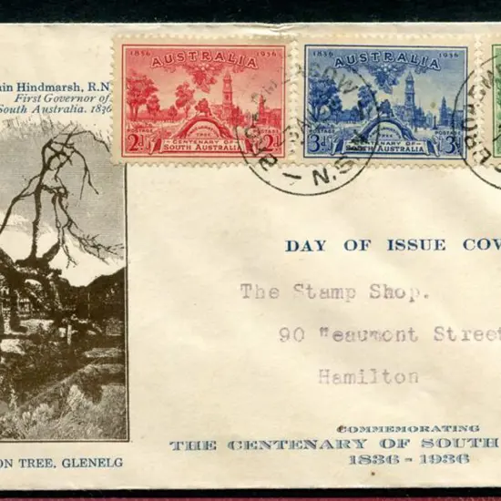 1936 (3rd Aug) South Aust Cent set of 3 tied by ...