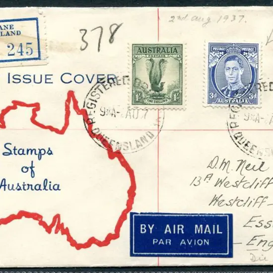 1937 (2nd Aug) First Smyth generic cover with 3d ...