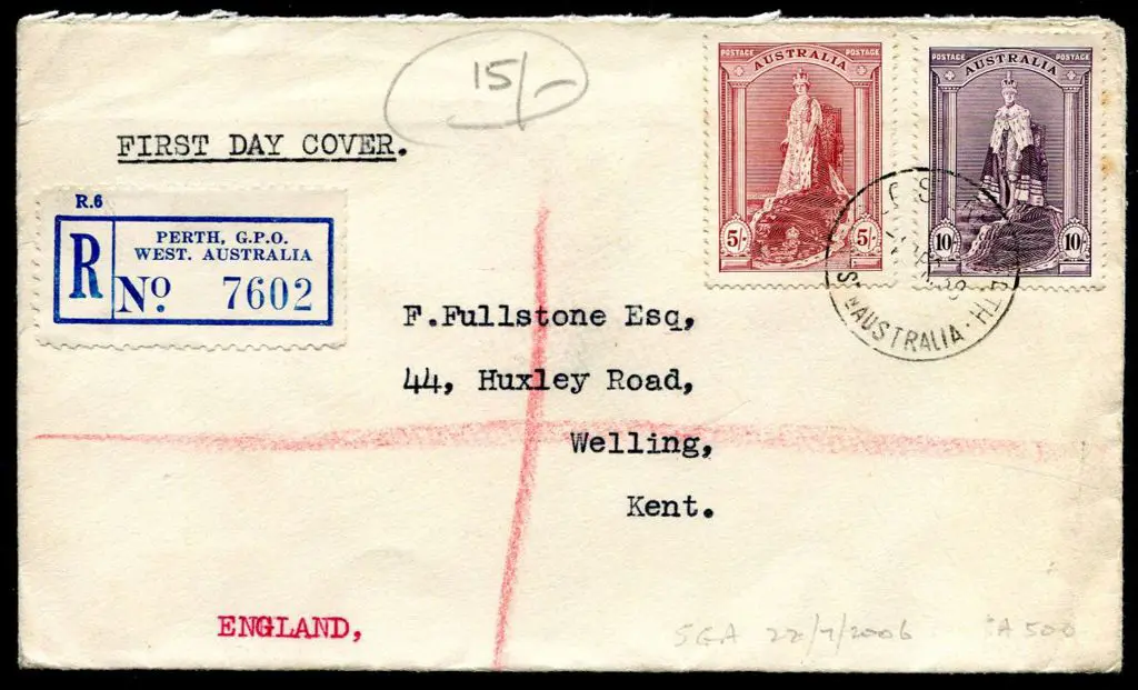 1938 (1st Apr) 5/- & 10/- Robes tied by crisp ... Image 1++