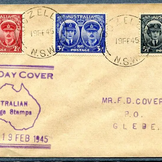 1945 (19th Feb) Gloucester set of 3 tied by ...