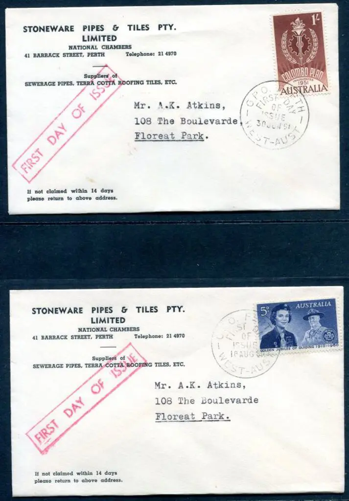 1951 (30th Jun) 1/- Columbo & 1960 (18th Aug) 5d ... Image 1++