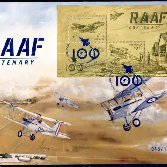 2021 (1st Nov) RAAF Cent large FDC with gold ...