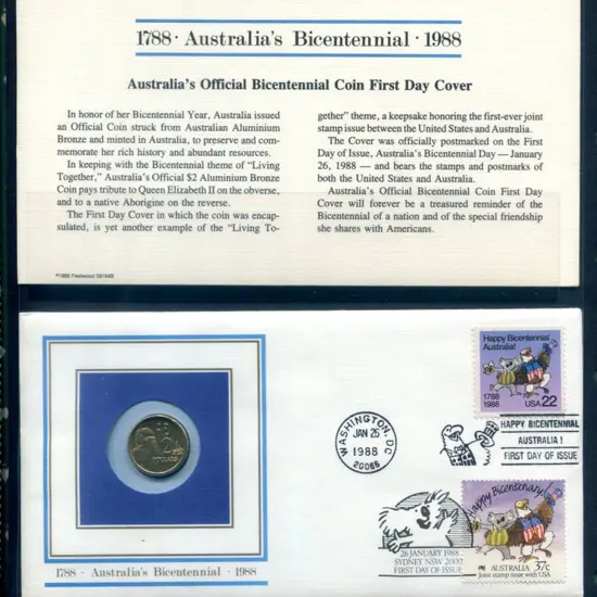 1988 (26th Jan) Aust Bicentennial with 1988 $2 ...