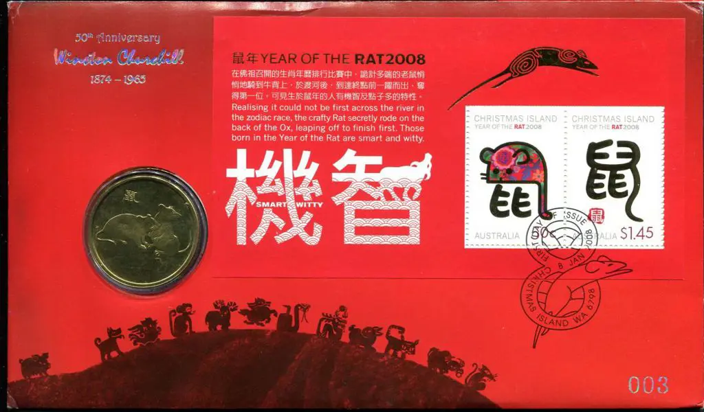 2008 (8th Jan) Year of the Rat as above but ovptd ... Image 1++