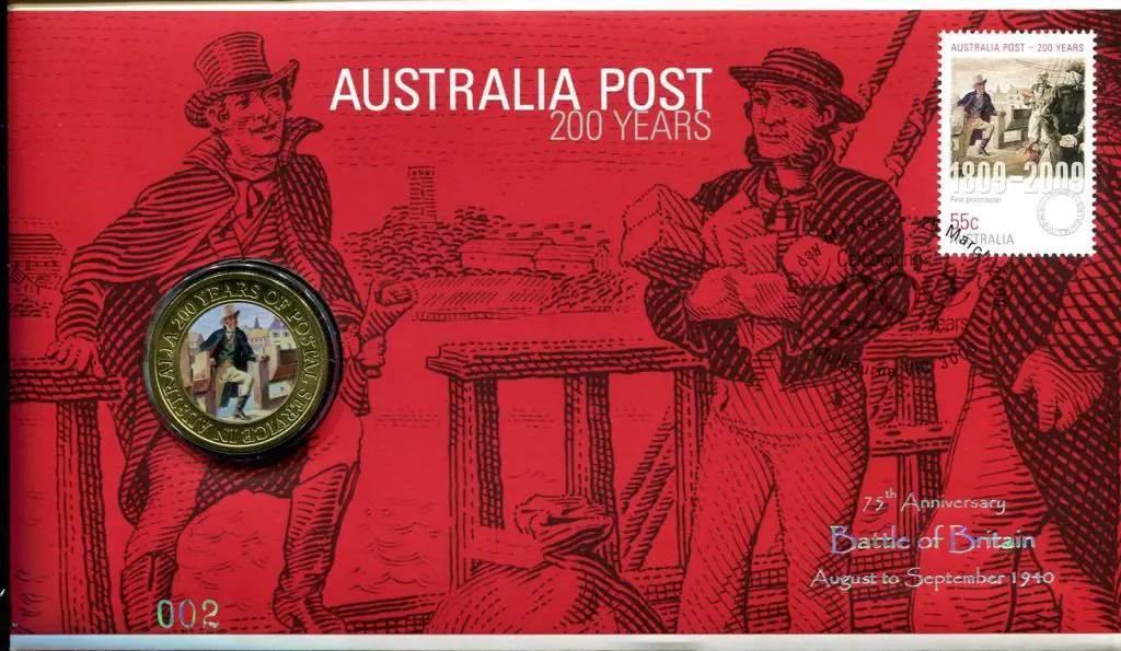 2009 (25th Mar) 200 Years Australia Post with 55c ... Image 1++