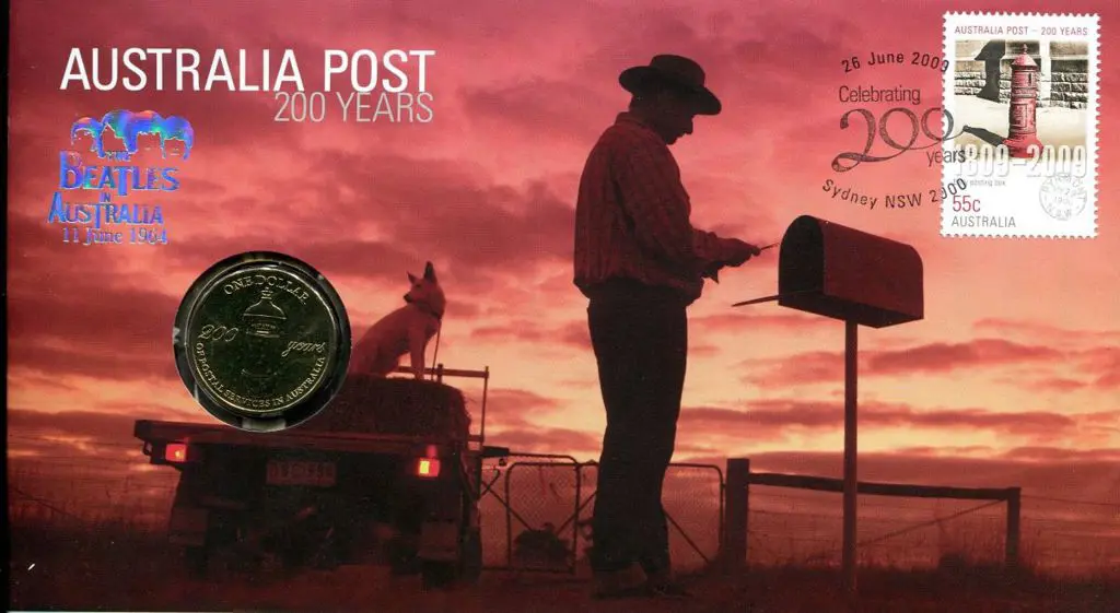 2009 (26th June) 200 Years Australia Post with $1 ... Image 1++