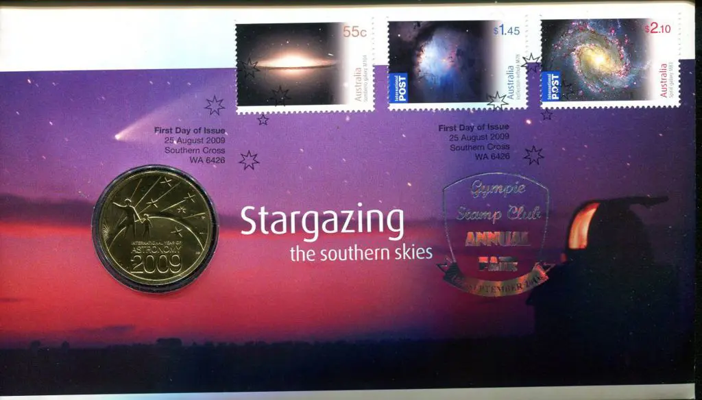 2009 (25th Aug) Stargazing with set of 3 stamps ... Image 1++