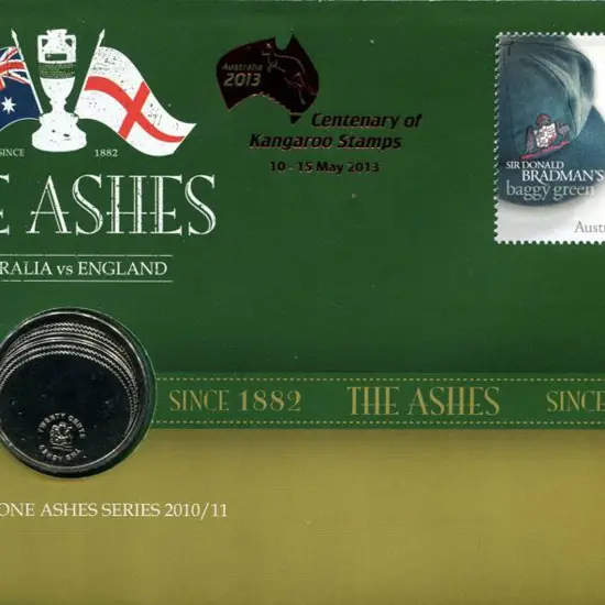 2010 (25th Nov) "The Ashes" with 50c Bradman stamp ...