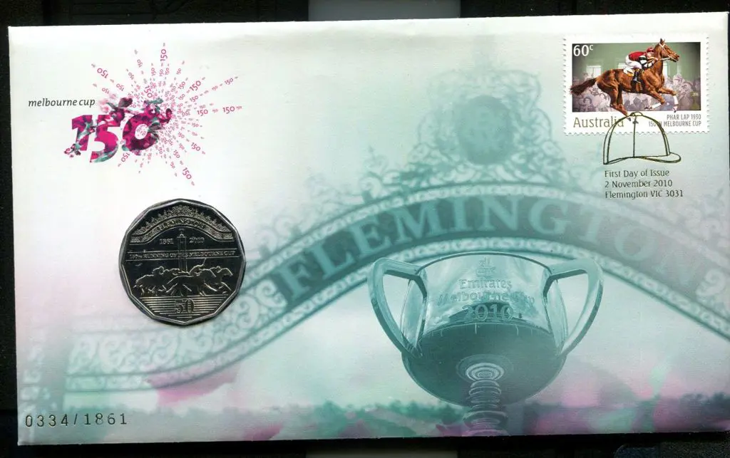 2010 (2nd Nov) 150th Anniv Melbourne Cup 50c ... Image 1++