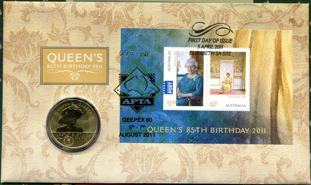 2011 (5th April) QEII 85th B'day M/S & matching $1 ... Image 1++
