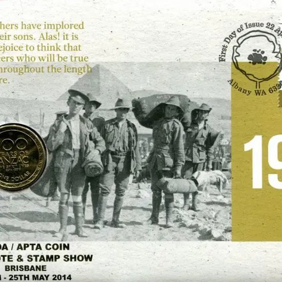 2014 (22nd April) 1914 WWI Cent with matching 70c ...