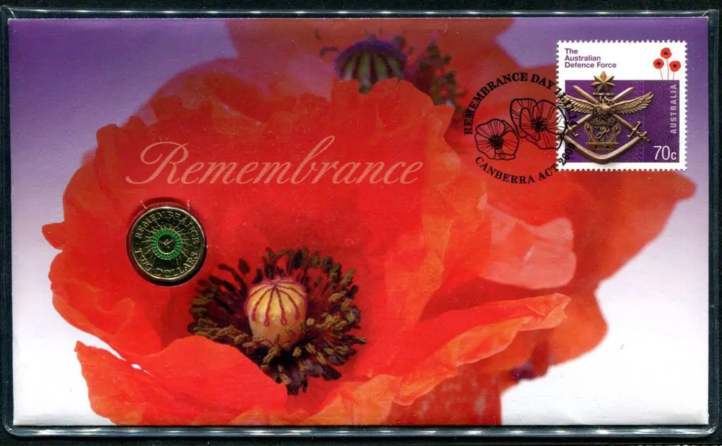 2014 (11th Nov) Remembrance with 70c ADF stamp & ... Image 1++