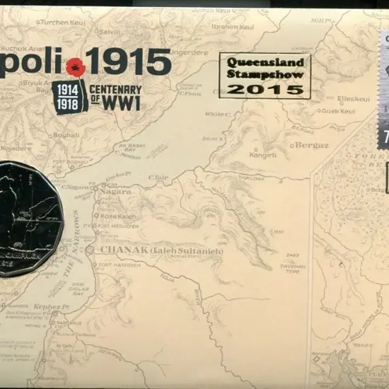 2015 (14th Apr) Gallipoli WWI Cent with 70c "The ...
