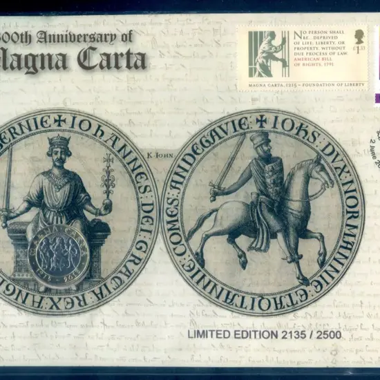 2015 (2nd June) 70c & £1.33 Magna Carta 800th ...