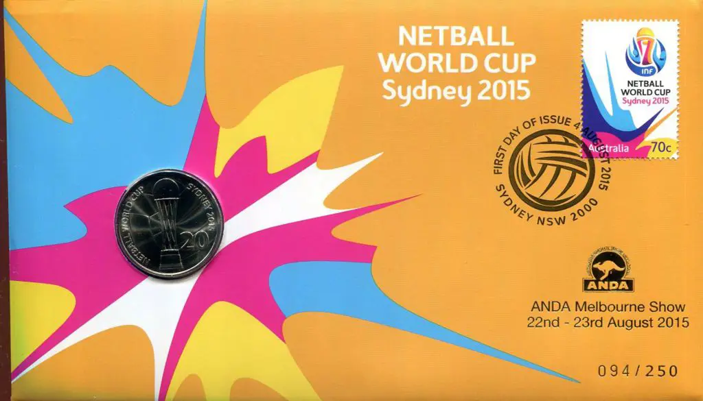 2015 (4th Aug) Netball World Cup with 70c commem ... Image 1++