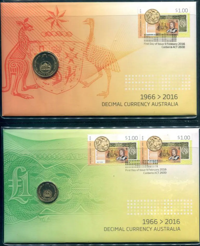 2016 (9th Feb) $1 & $2 coin Decimal Currency Anniv ... Image 1++