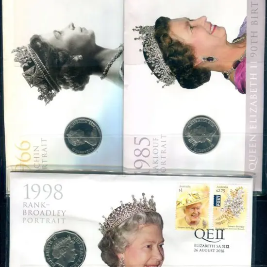 2016 (26th Aug) QEII 90th B'day set of 3 PNC's ...