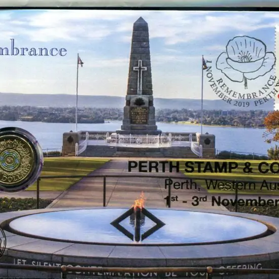 2019 (1st Nov) Remembrance with $2 RAM coloured & ...