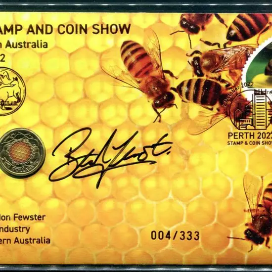 2022 (2nd Oct) $2 coloured Bee coin in Perth Stamp ...