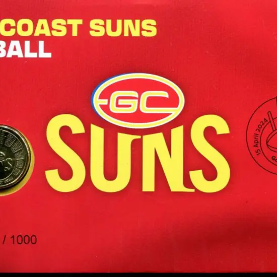 2024 (15th Apr) Gold Coast Suns AFL with $1 Suns ...
