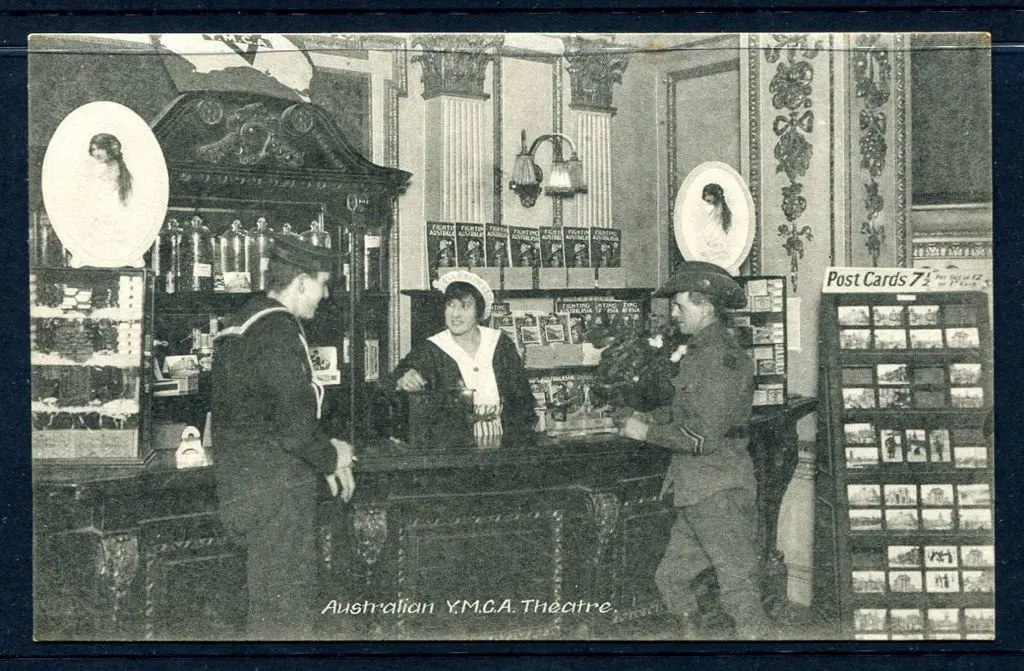 1915 "Australian Y.M.C.A. Theatre" captioned b&w ... Image 1++
