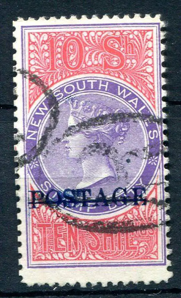 1885/86 10/- mauve & claret fiscal, perf. 12x11 ... Image 1++