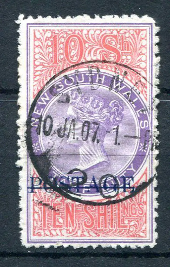 1885/86 10/- mauve & claret as above. Fine used ... Image 1++