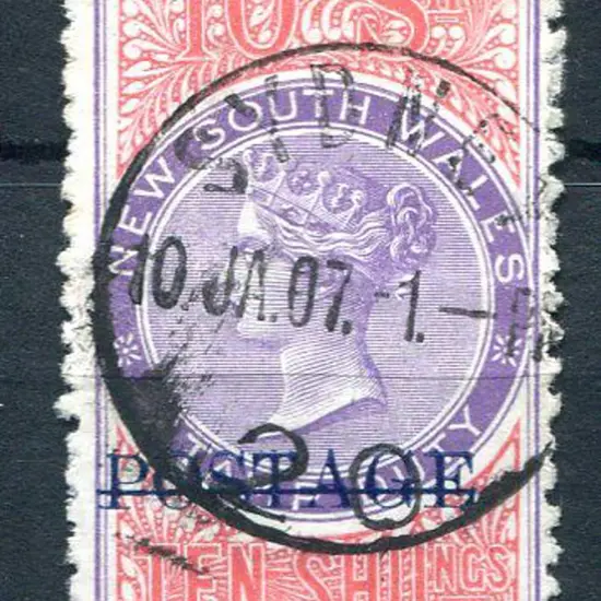 1885/86 10/- mauve & claret as above. Fine used ...