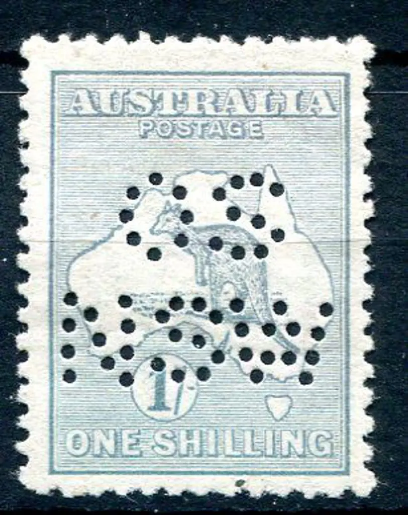 1913 1/- pale blue-green, 1st wmk perfined ... Image 1++