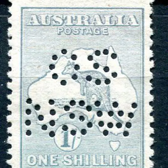 1913 1/- pale blue-green, 1st wmk perfined ...