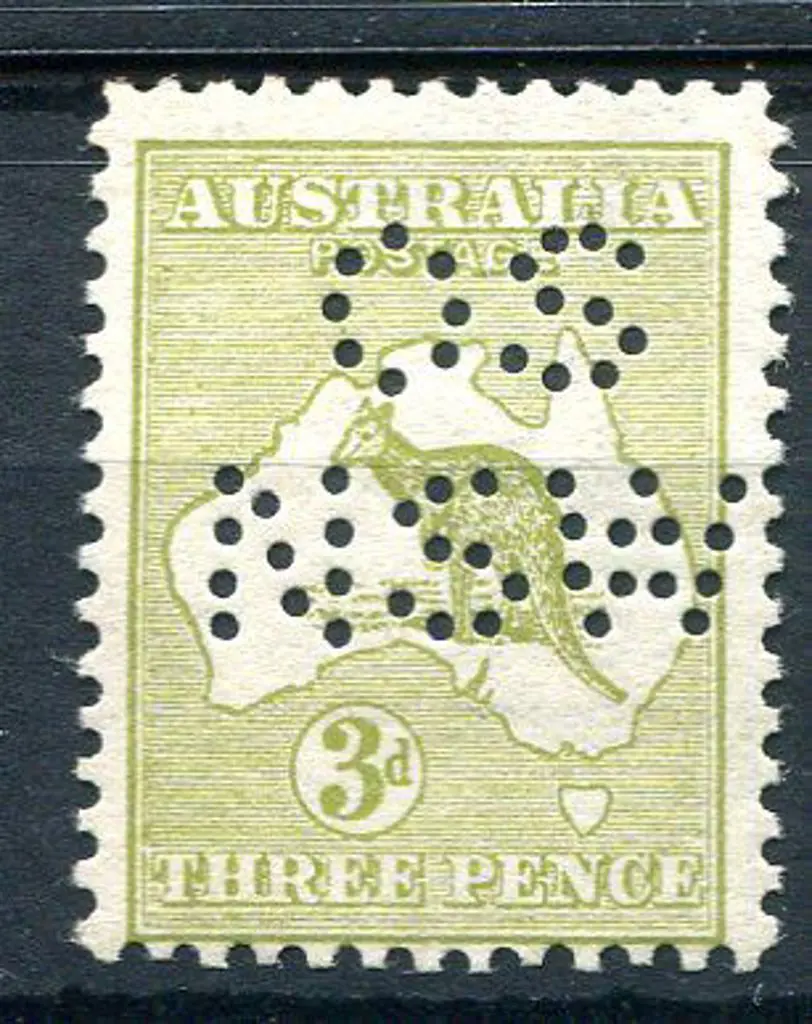 1913 3d pale olive-green Die I, 1st wmk perfined ... Image 1++