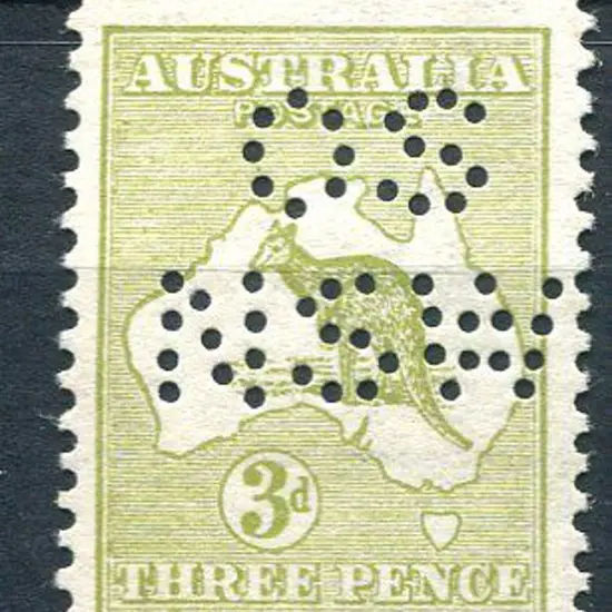 1913 3d pale olive-green Die I, 1st wmk perfined ...